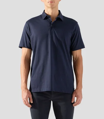 Playera tipo polo con manga corta lisa Hombre