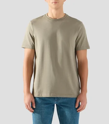 Playera de cuello redondo con manga corta lisa Hombre