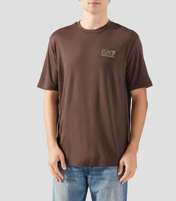 Playera cuello redondo manga corta con microdiseños Hombre