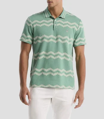 Playera tipo polo manga corta a rayas Hombre