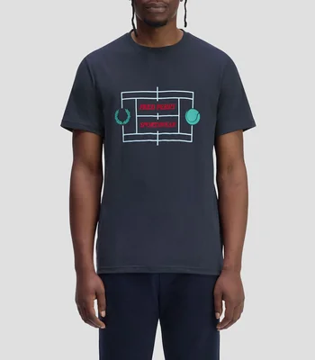 Playera cuello redondo manga corta estampada Hombre