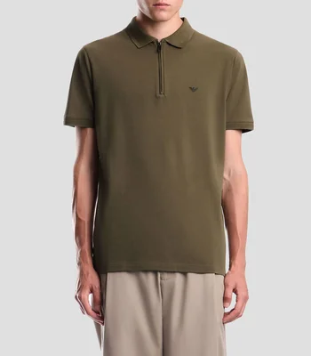 Playera tipo polo manga corta lisa Hombre