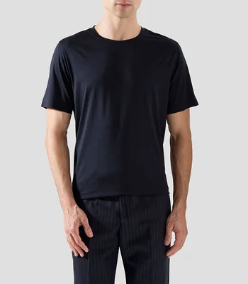 Playera de cuello redondo con manga corta jaspeada Hombre