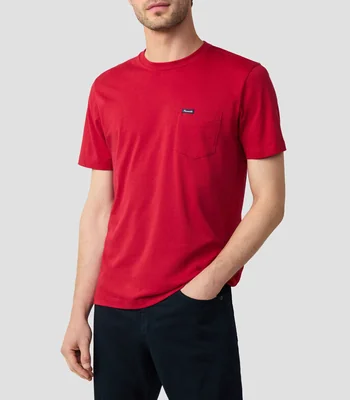Playera cuello redondo manga corta con bolsillo Hombre