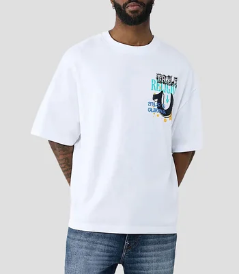 Playera cuello redondo manga corta con estampado Hombre