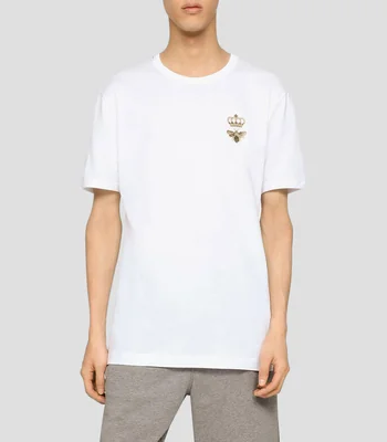 Playera cuello redondo manga corta Essential con bordado Hombre