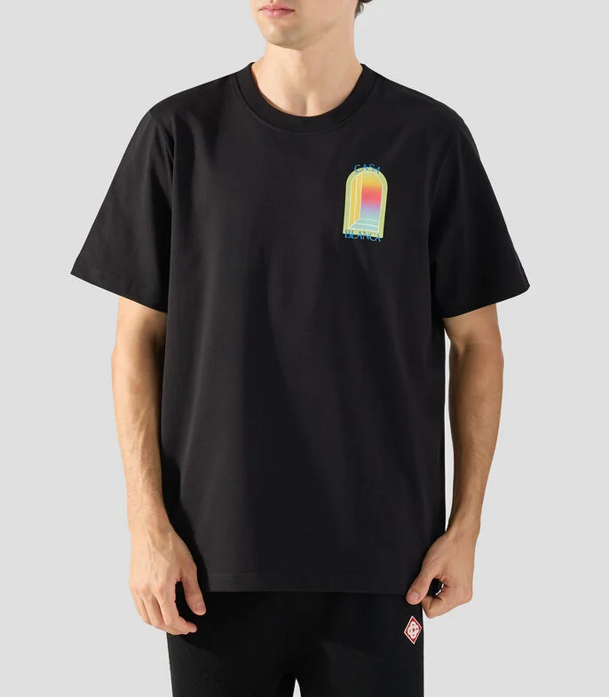 Playera de cuello redondo con manga corta estampada Hombre