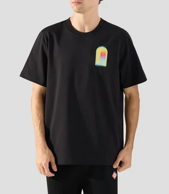 Playera de cuello redondo con manga corta estampada Hombre