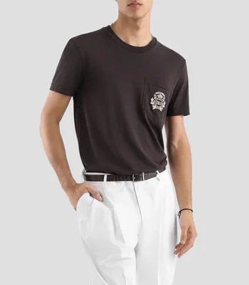 Playera cuello redondo manga corta de diseño sólido Hombre