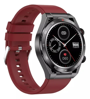 Reloj Watch Smart Inteligente T80 Fralugio Mide Glucosa Extensible Silicón ROJO