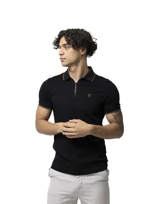 POLO BORONI COLECCIÓN MILAN ALGODON PREMIUM | NEGRO/ORO