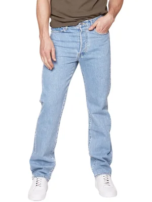 Edward's Jeans Straight Hombre Tiro Alto Denim Azul Claro