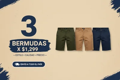 3 Bermudas Mezclilla Hombre Edward's