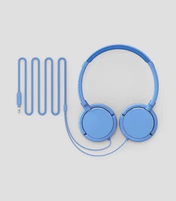 Audífonos Alámbricos de diadema Azul