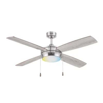 Coolfan Ventilador de Techo de 52 Pulgadas con Luz LED y 4 Aspas Reversibles de Madera con Control Remoto