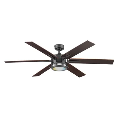 Coolfan Ventilador de Techo de 56 Pulgadas con Luz LED y 6 Aspas de Madera Reversibles con Control Remoto