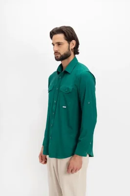 Camisa Nomad Hardwear para Hombre Manga Larga Outdoor Verde Ropa Resistente