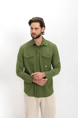 Camisa Nomad Hardwear para Hombre Manga Larga Outdoor Verde Ropa Resistente