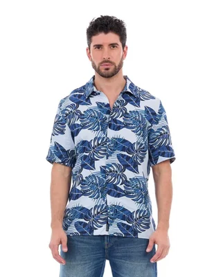 CAMISA ESTAMPADA MANGA CORTA AZUL MARINO RT425503