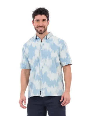 CAMISA MEZCLILLA MANGA CORTA ESTAMPADA RT425510