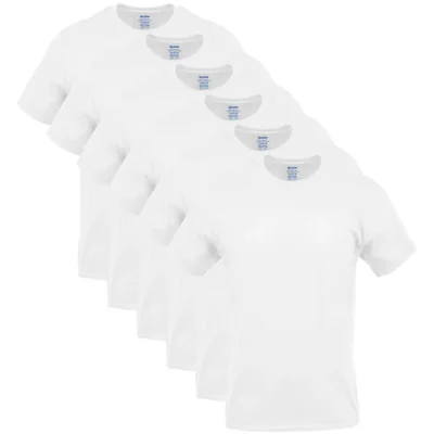 Paquete de 6 camisetas Gildan blanco para hombre