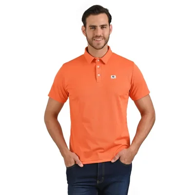 Playera Michel blanc para caballero color Naranja hermosa