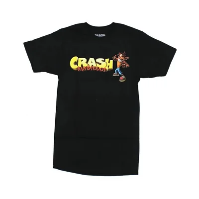 Playera de algodón Crash Bandicoot color negra talla chica