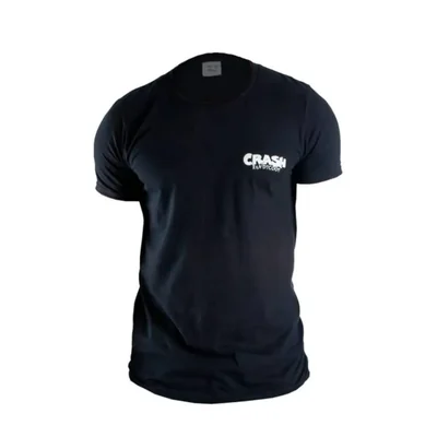 Playera de algodón Aku Aku Crash Bandicoot color negra talla mediana