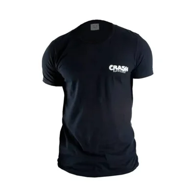 Playera de algodón Aku Aku Crash Bandicoot color negra talla grande
