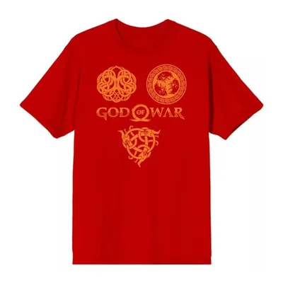 Playera de algodón God Of War color rojo talla chica