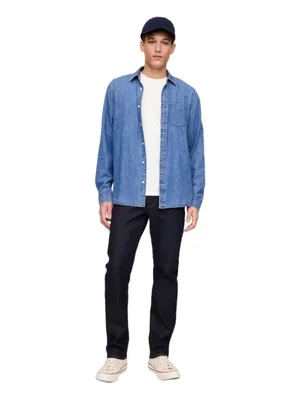 Jeans GAP para hombre corte recto mezclilla lavada color índigo 33W x 34L