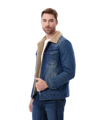 CHAMARRA DE MEZCLILLA BUFFALO DAVID BITTON CON BORREGA INDIGO