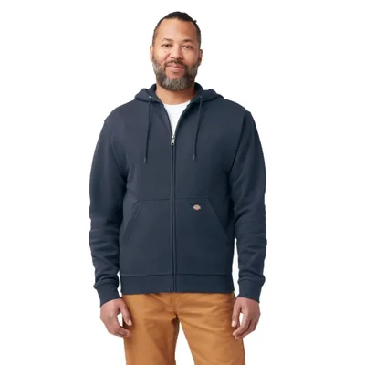 Sudadera con capucha Dickies de forro polar con cierre completo para hombre azul marino oscuro tal
