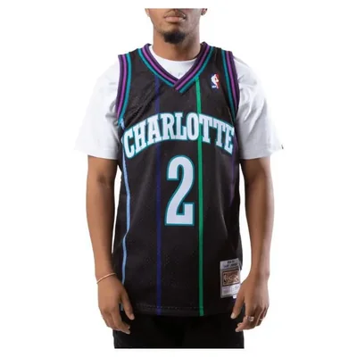 Jersey Mitchell & Ness Mens NBA Charlotte Hornets Reload Swingman Larry Johnson SMJYCP19277
