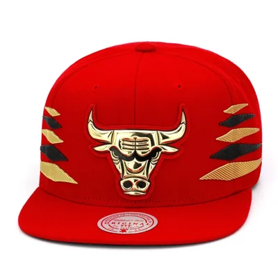 Gorra Snapback Chicago Bulls Mitchell & Ness Roja Dorada y Negra