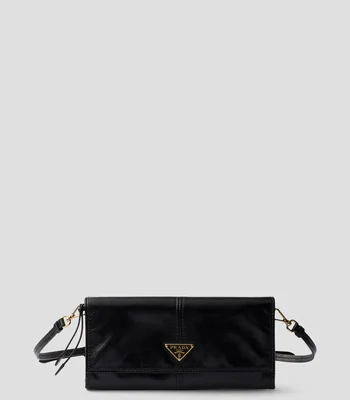Cartera en piel lisa con detalle texturizado Mujer