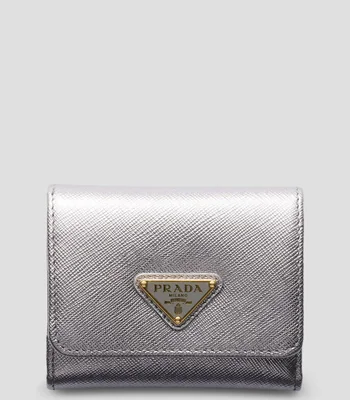 Cartera en piel lisa pequeña Mujer