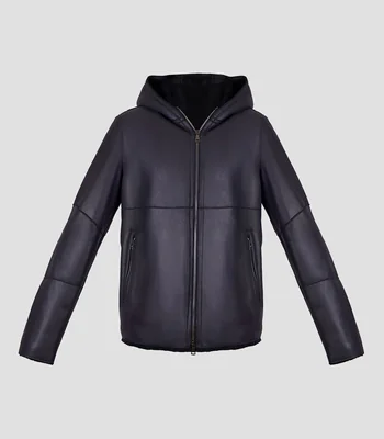 Chamarra con Capucha de piel Hombre