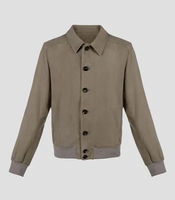 Chamarra Bomber de Gamuza Hombre