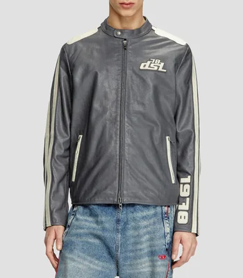 Chamarra biker L-Pop de piel Hombre