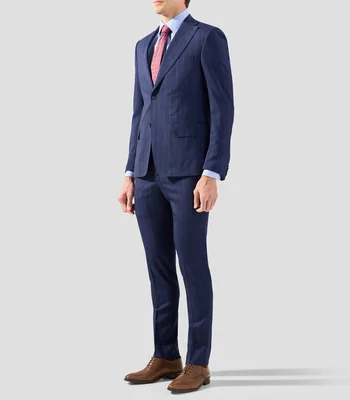 Traje en lana corte slim rayas Hombre