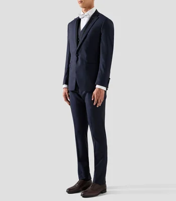 Traje de corte Slim con cuadros Hombre