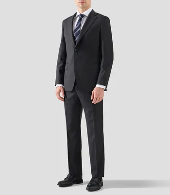 Traje de lana corte regular liso Hombre