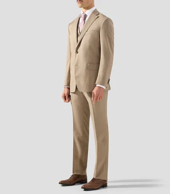 Traje en lana regular microdiseño Hombre