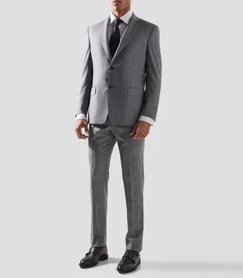 Traje de Lana Corte Regular a Cuadros Hombre