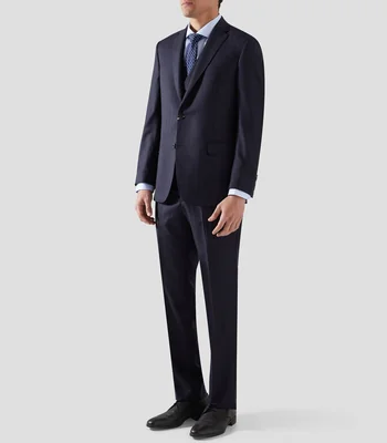 Traje 3 piezas de lana corte regular con rayas Hombre