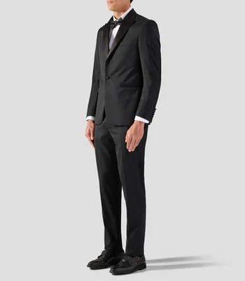 Smoking de lana corte regular liso Hombre