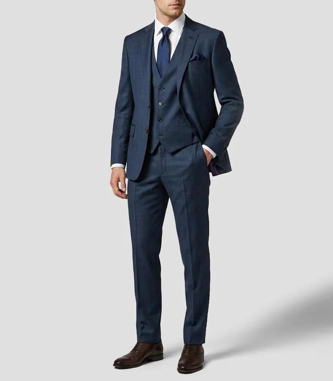 Traje en lana Slim microdiseño Hombre