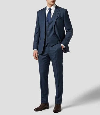 Traje en lana Slim microdiseño Hombre