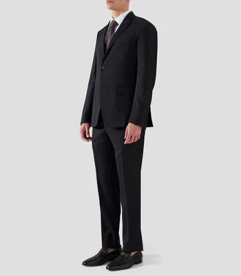 Traje de lana corte slim liso Hombre